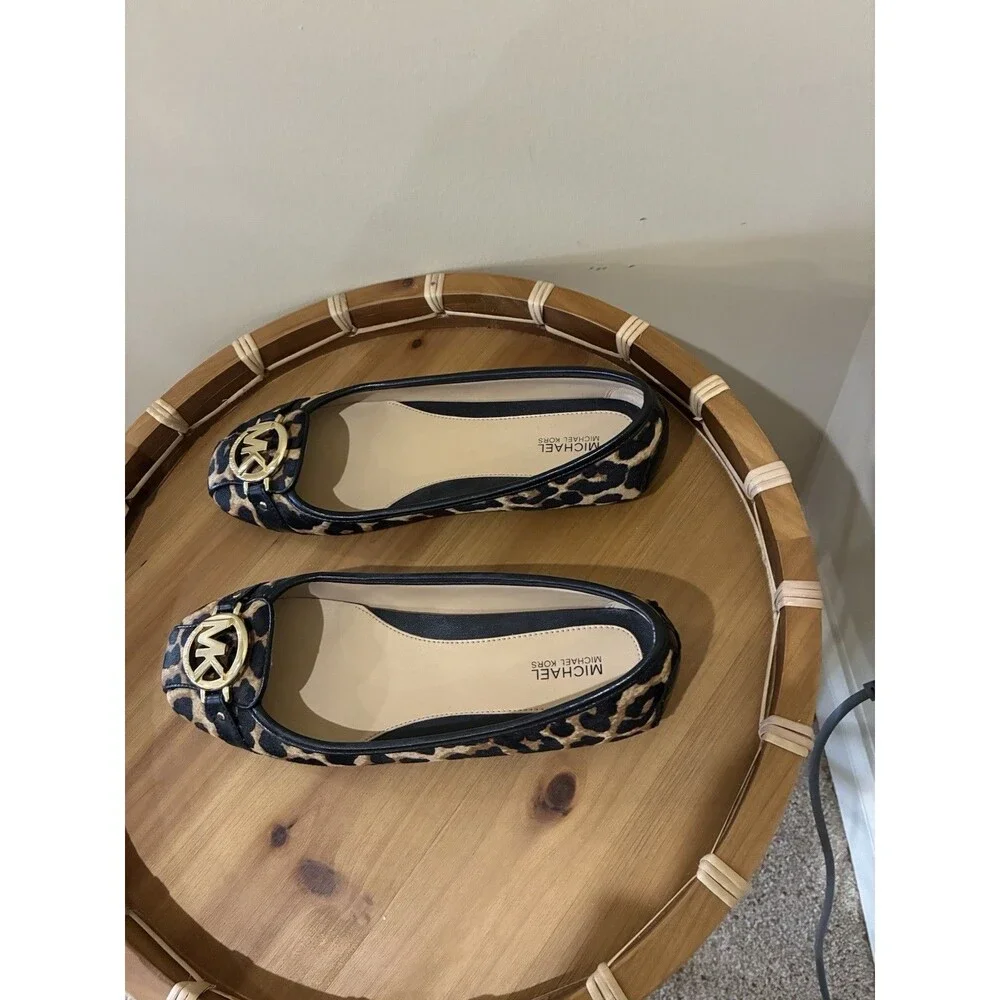 MICHAEL KORS Nori Ballet Flats LEOPARD Print Calf hair  Women’s Size 8 - Picture 5 of 6